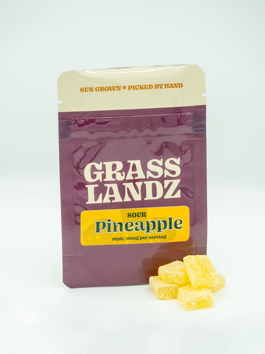 Grasslandz - Grasslandz | Sour Pineapple Gummies | 100mg | 10 ct | 10 mg/ea - 1