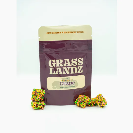 Grasslandz - Gummy Clusters | Candy Coated Grape Gummies | 100mg | 10ct | 10 mg/ea - 1