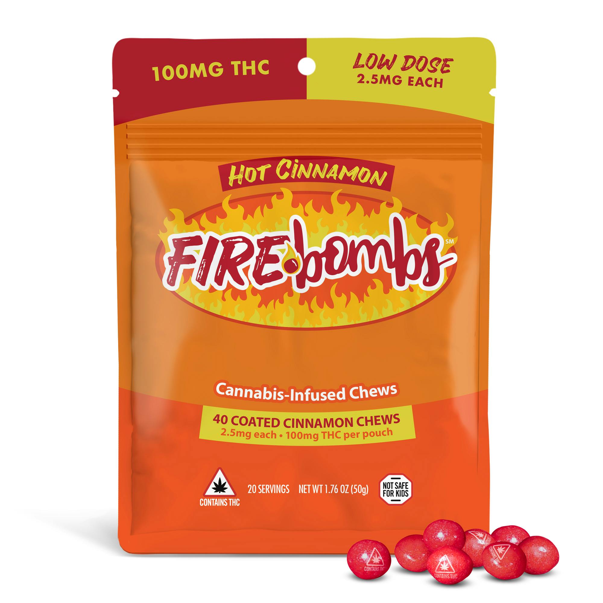 Joyibles - Fire Bombs Hot Cinnamon - 100mg THC (40pk / 2.5mg THC ea) - 1