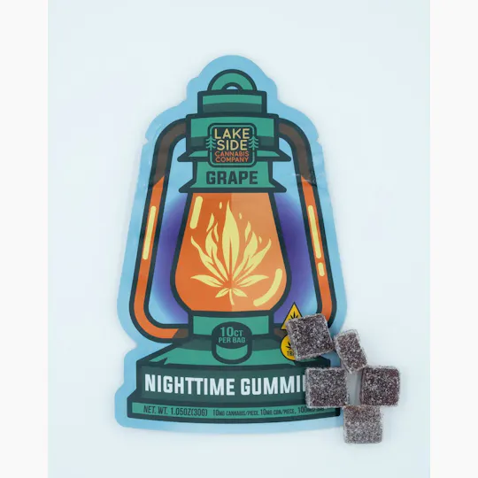 Lakeside Cannabis Co - Nighttime Grape Gummies | 100mg | 10ct | 10mg/ea - 1