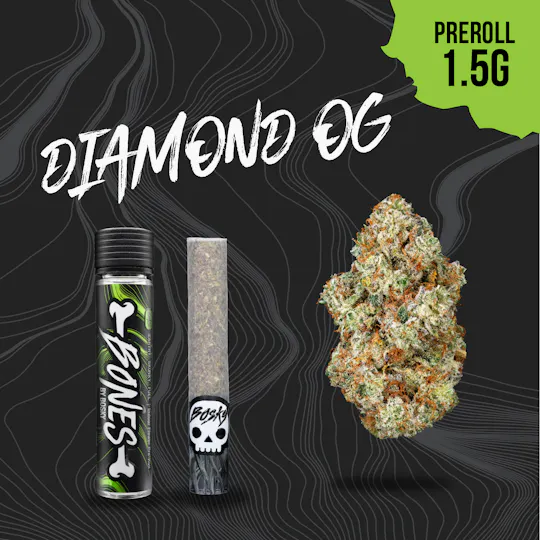 Bosky Genetics - BOSKY | Diamond OG | Bones Pre-Roll | Gas | 1.5g - 1