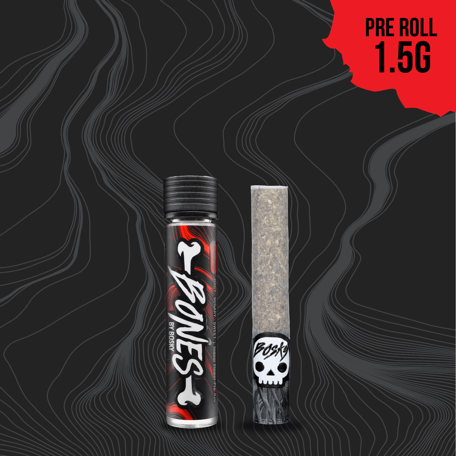 Bosky Genetics - BOSKY | Champaya x Zkittlez | Bones Pre-Roll | Gas | 1.5g - 1