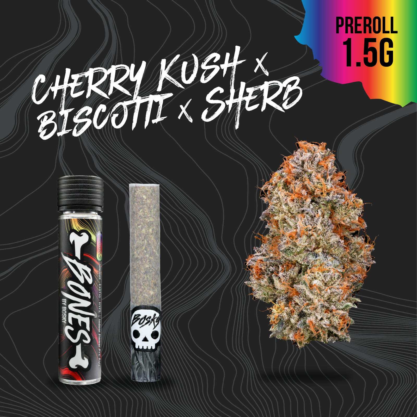 Bosky Genetics - BOSKY | Cherry Kush x Biscotti x Sherb | Bones Pre-Roll | Exotics | 1.5g - 1