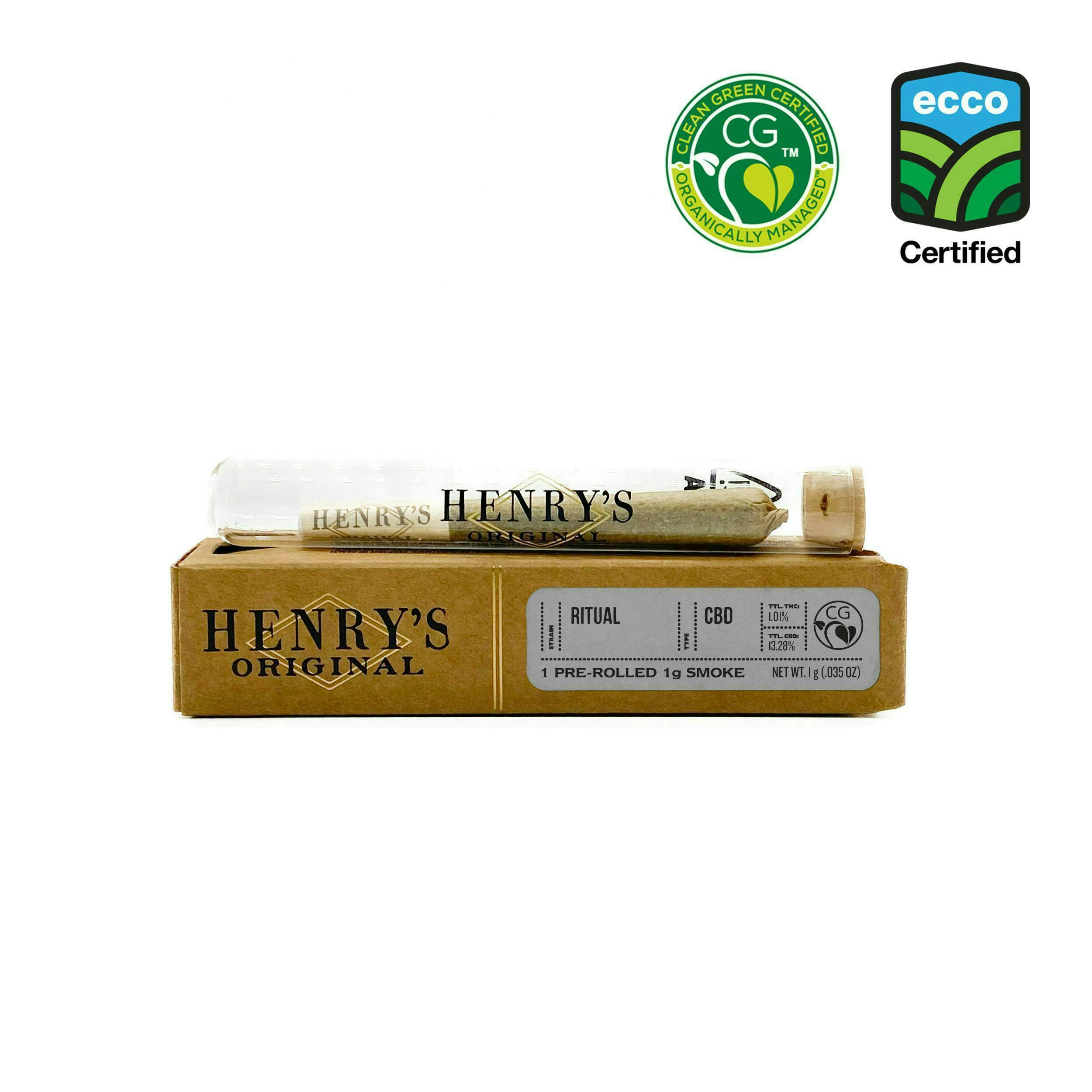 Henry's Original - Henry's Original | Ritual CBD 13:1 | Joint | 1g - 1