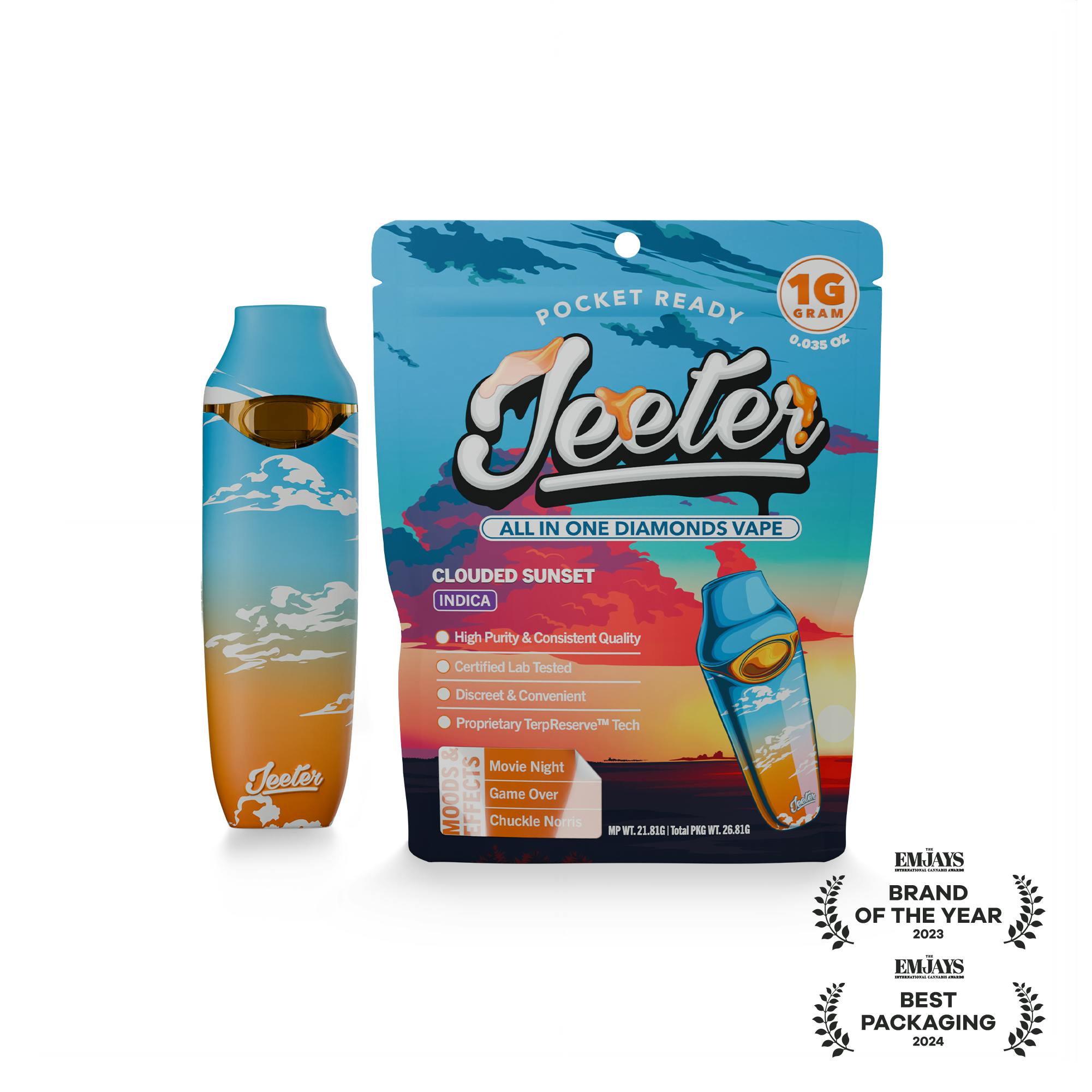 Jeeter - Jeeter All In One Diamonds Vape - Clouded Sunset - 1