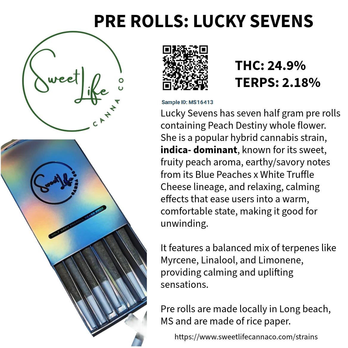 Sweet Life Canna Co - PRE ROLLS: LUCKY SEVENS - 1