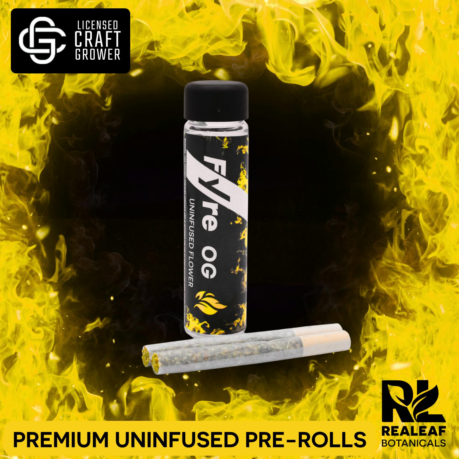 Realeaf Botanicals - Fyre OG Uninfused Nozze Gelato Pre-Rolls 2-Pack 1.0g - 1