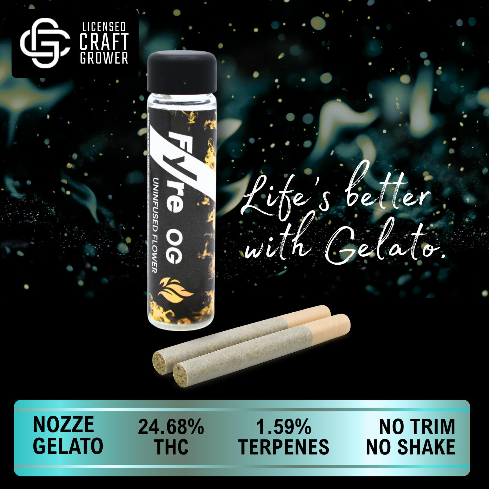 Realeaf Botanicals - Fyre OG Uninfused Nozze Gelato Pre-Rolls 2-Pack 1.0g - 1