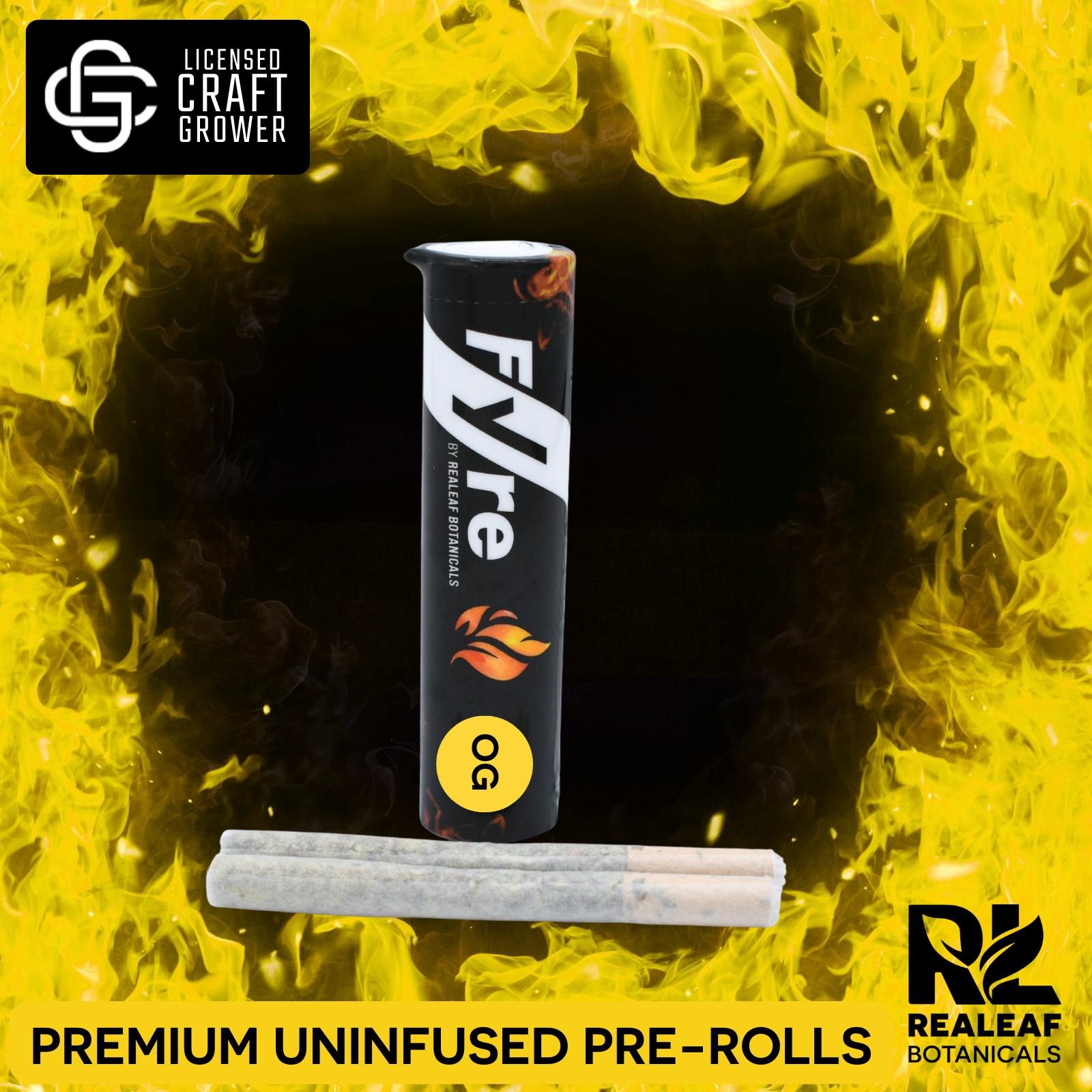 Realeaf Botanicals - Fyre OG Uninfused Nozze Gelato Pre-Rolls 2-Pack 0.6g - 1