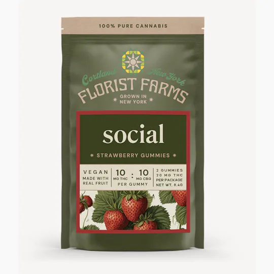 Florist Farms - Florist Farms | Social Strawberry Gummies | 20mg | 2ct | 10mg/ea - 1