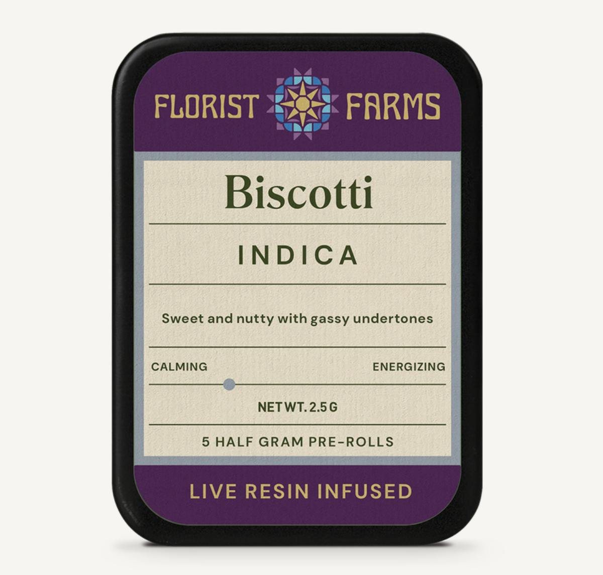 Florist Farms - Florist Farms | Biscotti | Live Resin Infused Minis | 0.5g each | 5pk - 1