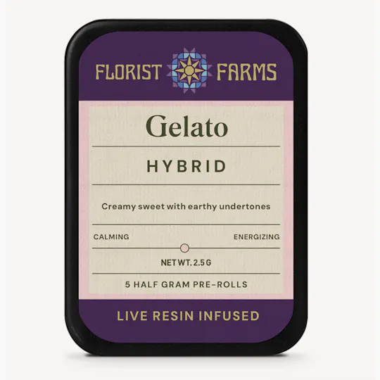Florist Farms - Florist Farms | Gelato | Live Resin Infused Minis | 0.5g each | 5pk - 1