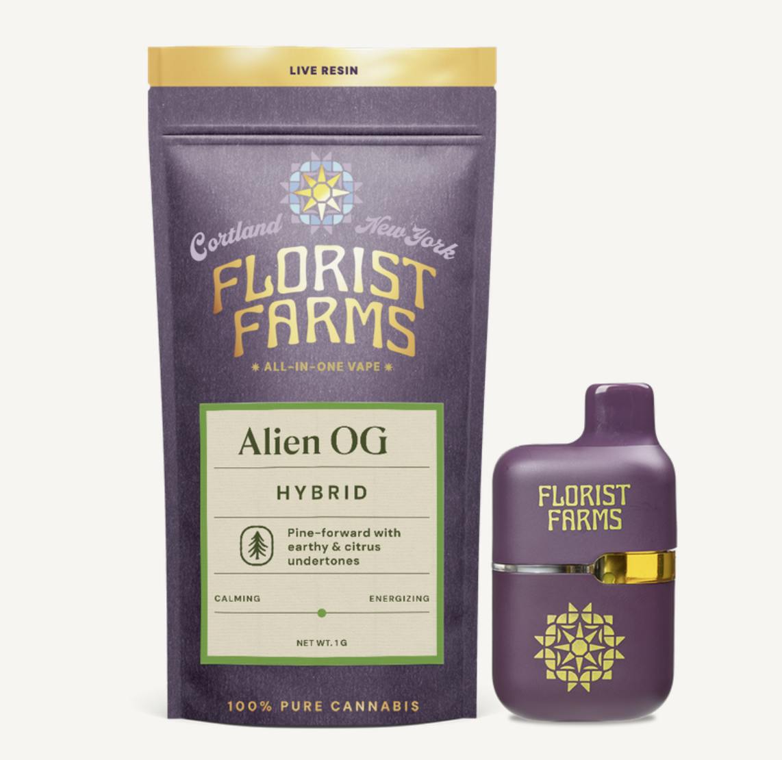 Florist Farms - Florist Farms | Alien OG | Live Resin Disposable | 1g - 1