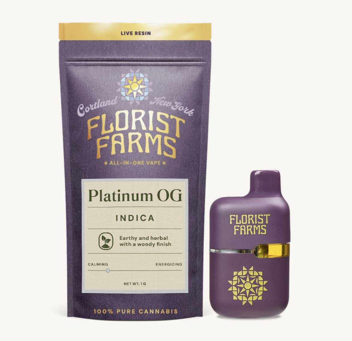 Florist Farms - Florist Farms | Platinum OG | Live Resin Disposable | 1g - 1