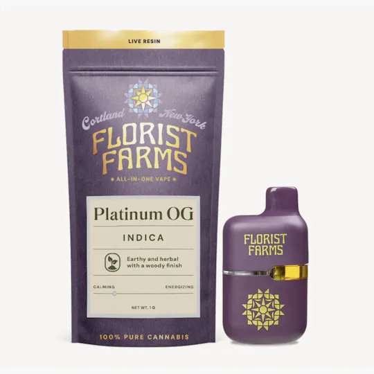 Florist Farms - Florist Farms | Platinum OG | Live Resin Disposable | 1g - 1