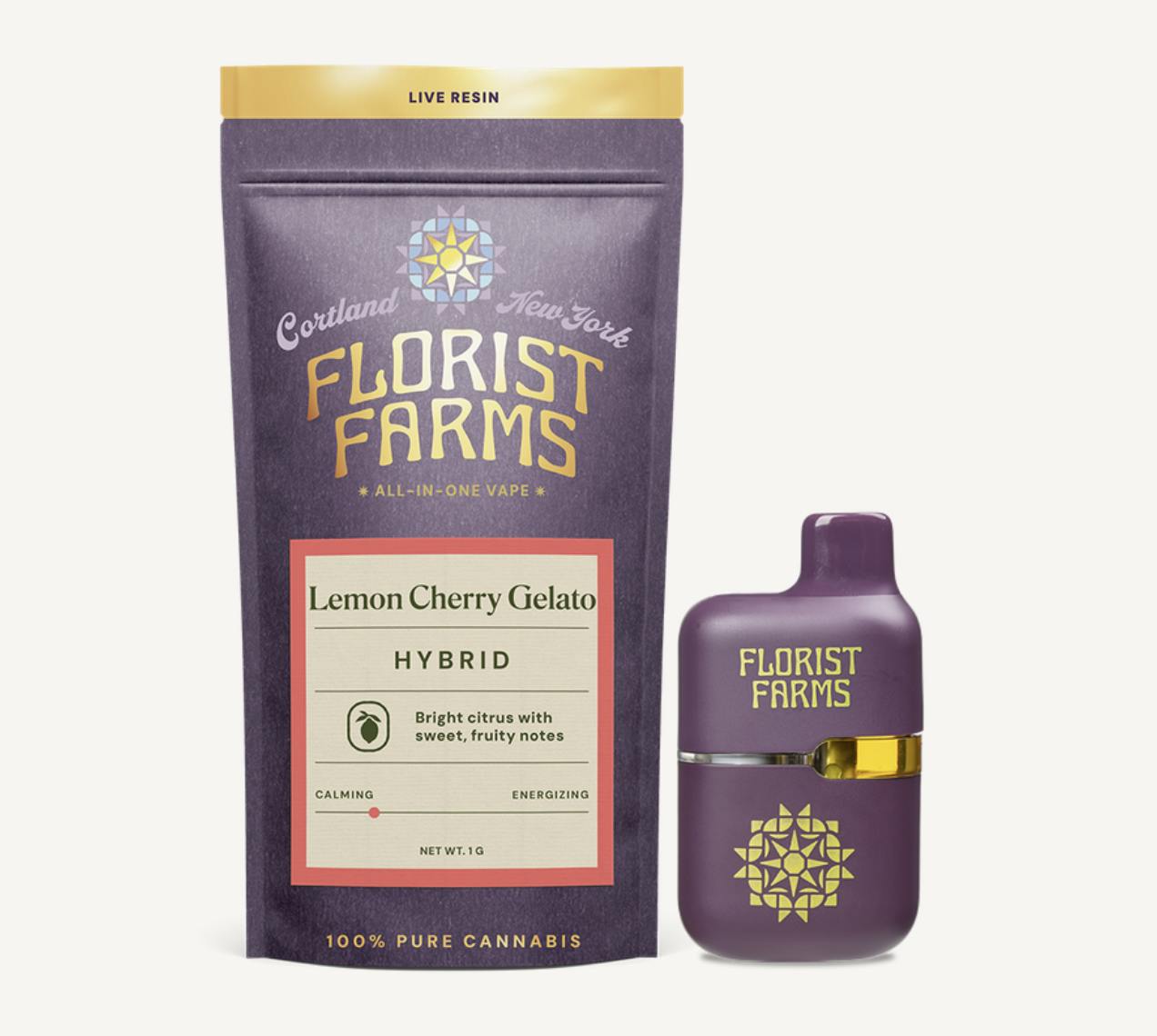 Florist Farms - Florist Farms | Lemon Cherry Gelato | Live Resin Disposable | 1g - 1