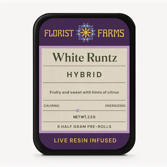 Florist Farms - Florist Farms | White Runtz | Live Resin Infused Minis | 0.5g each | 5pk - 1