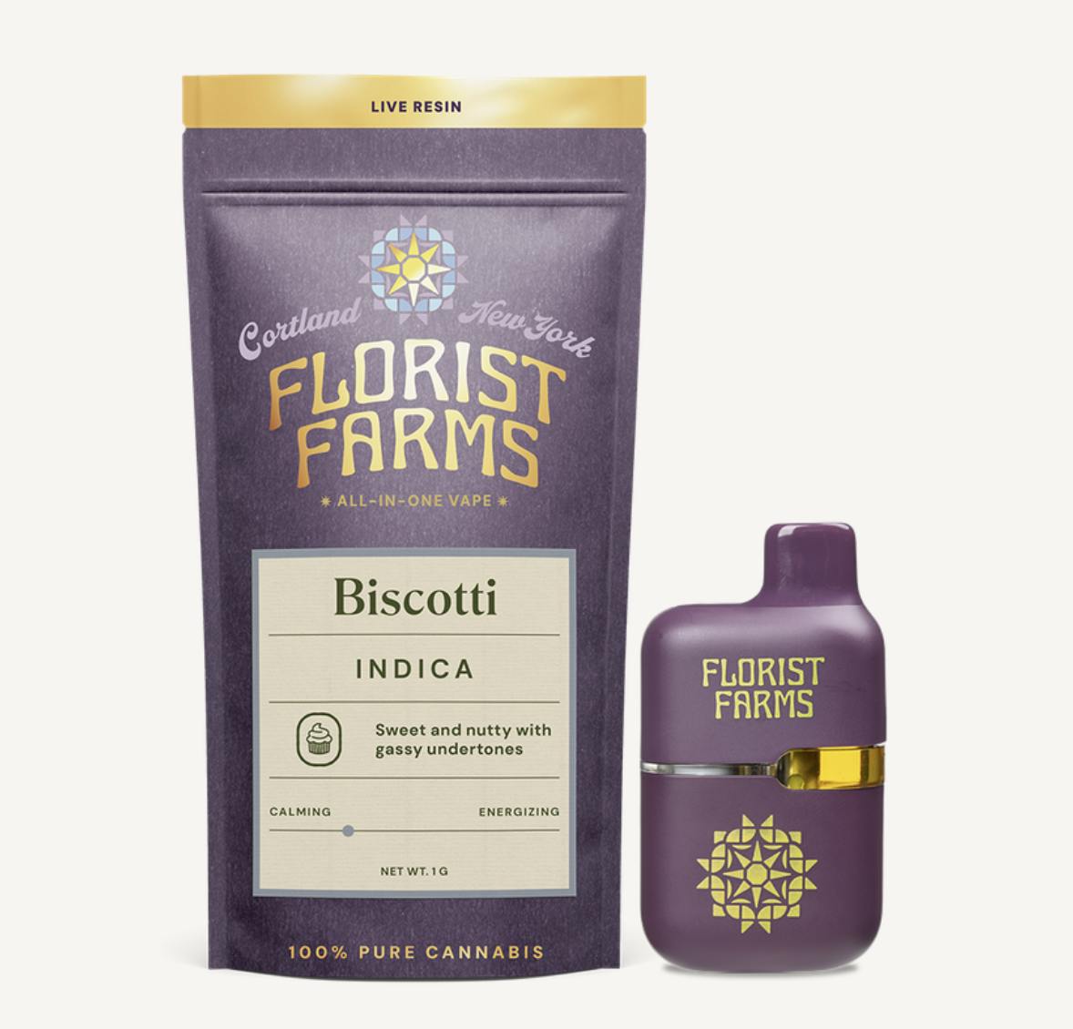 Florist Farms - Florist Farms | Biscotti | Live Resin Disposable | 1g - 1