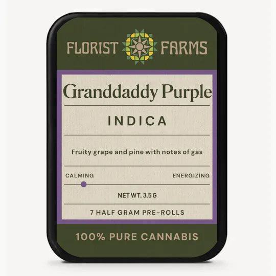 Florist Farms - Florist Farms | Granddaddy Purple | Minis | 0.5g each | 7pk - 1