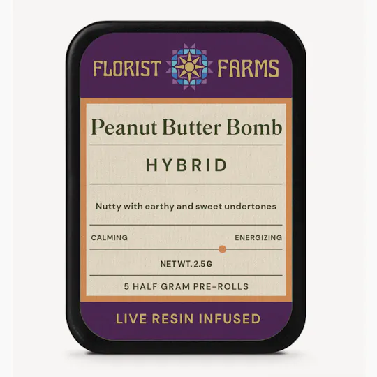 Florist Farms - Peanut Butter Bomb | Live Resin Infused Minis | 0.5g each | 5pk - 1