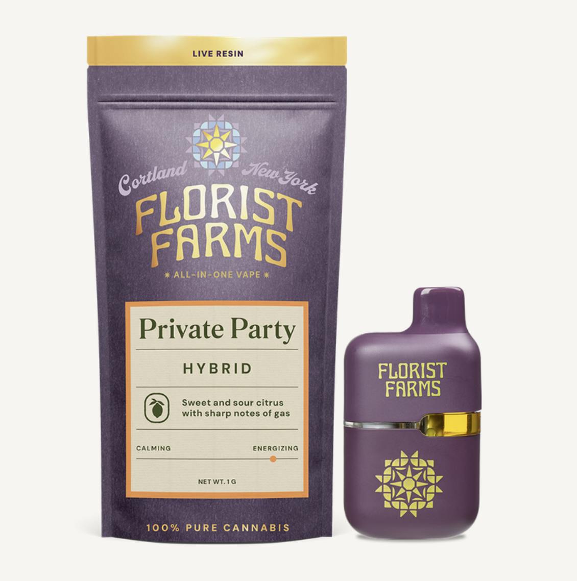 Florist Farms - Florist Farms | Private Party | Live Resin Disposable | 1g - 1