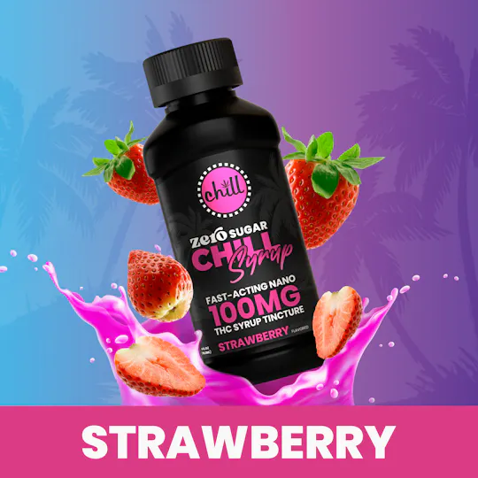 Chill Medicated - Strawberry | ZERO Sugar 100mg THC Syrup | Chill Medicated - 1