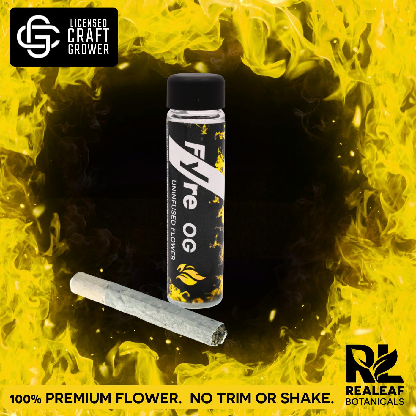 Realeaf Botanicals - Fyre OG Uninfused Nozze Gelato Pre-roll 1.0g - 1