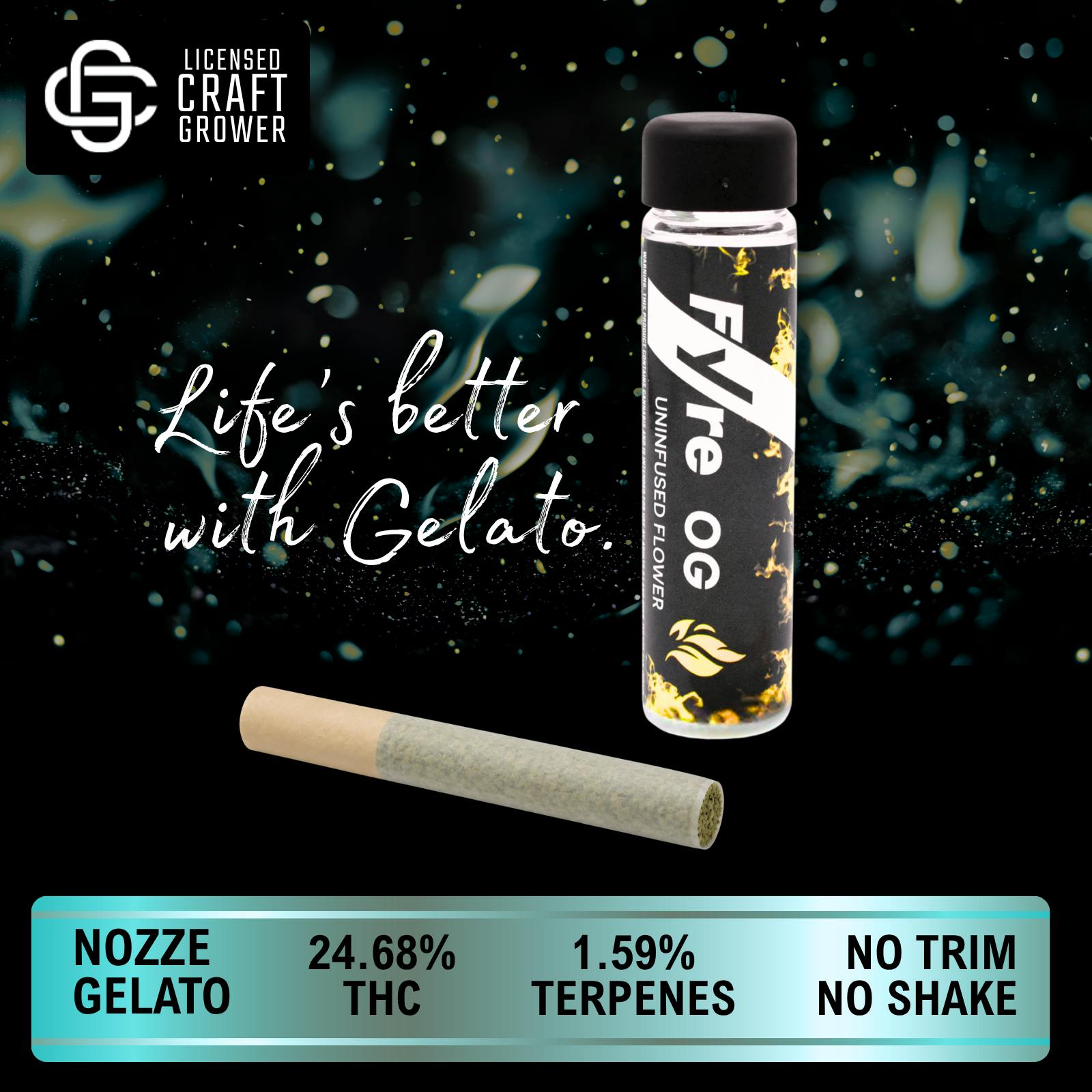 Realeaf Botanicals - Fyre OG Uninfused Nozze Gelato Pre-roll 1.0g - 1