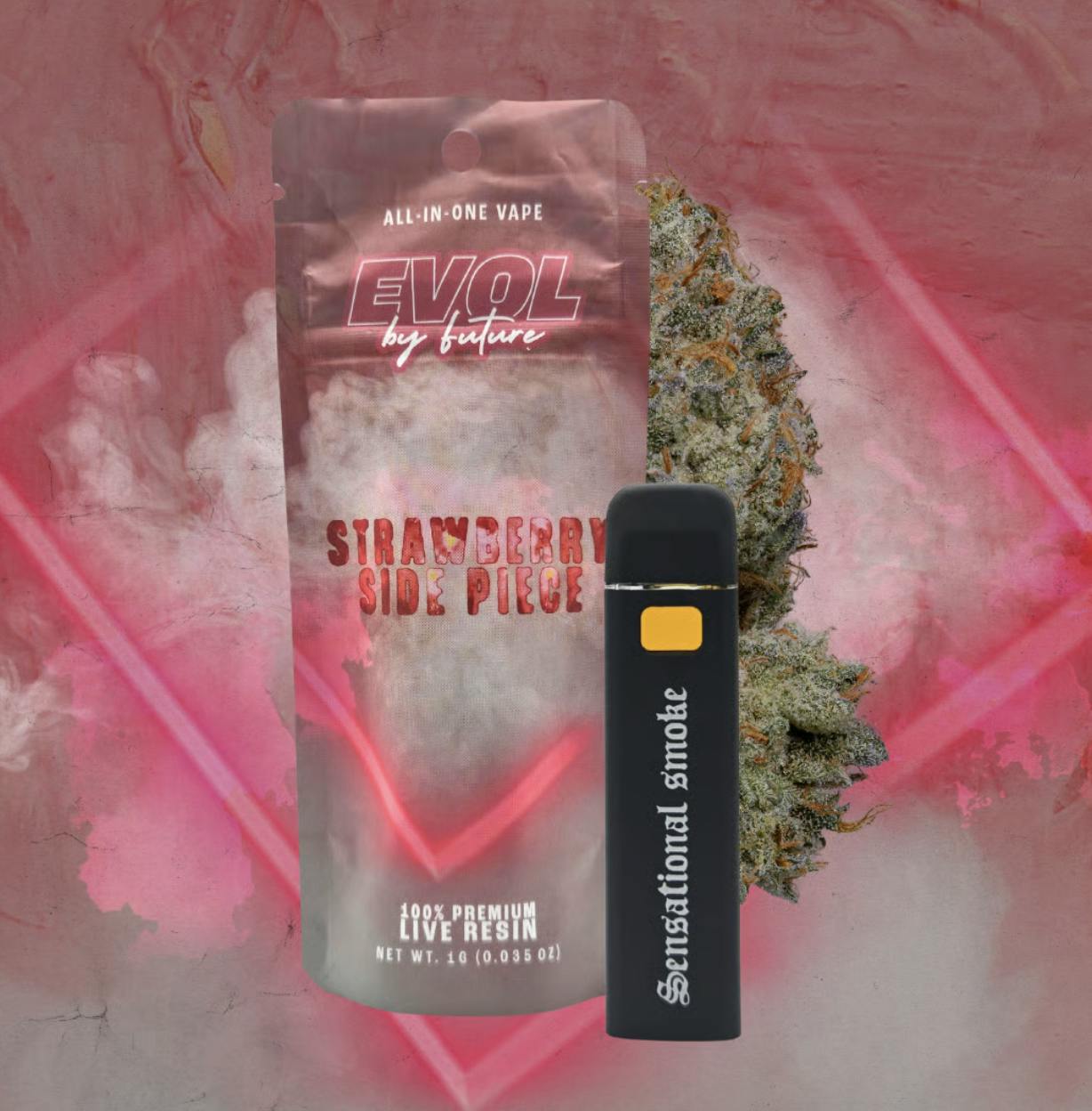 EVOL by Future - EVOL by Future | Strawberry Side Piece | Live Resin Disposable | 1g - 1