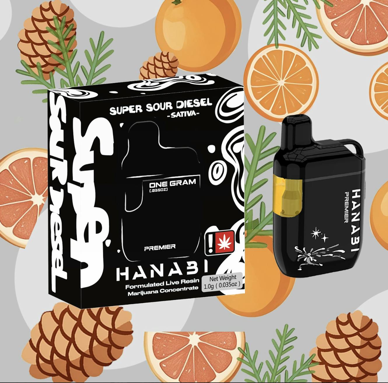 Hanabi - Hanabi | Super Sour Diesel | Premier Disposable | 1g - 1