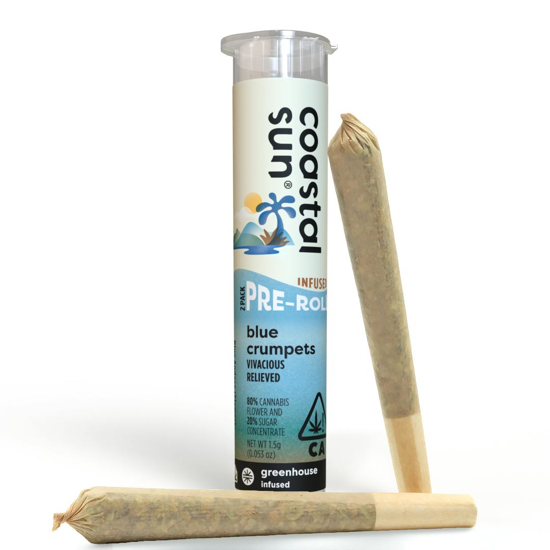 Coastal Sun - Blue Crumpets Infused Greenhouse 0.75 Pre-Roll 2pk 1.5g - 1