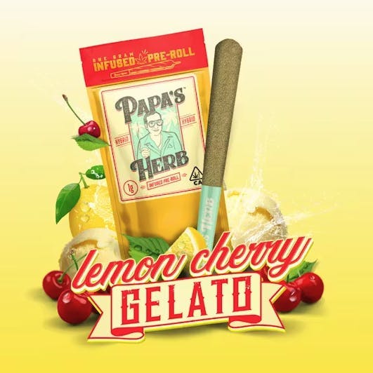 Papa's Herb - Lemon Cherry Gelato | Infused Joint | 1g - 1