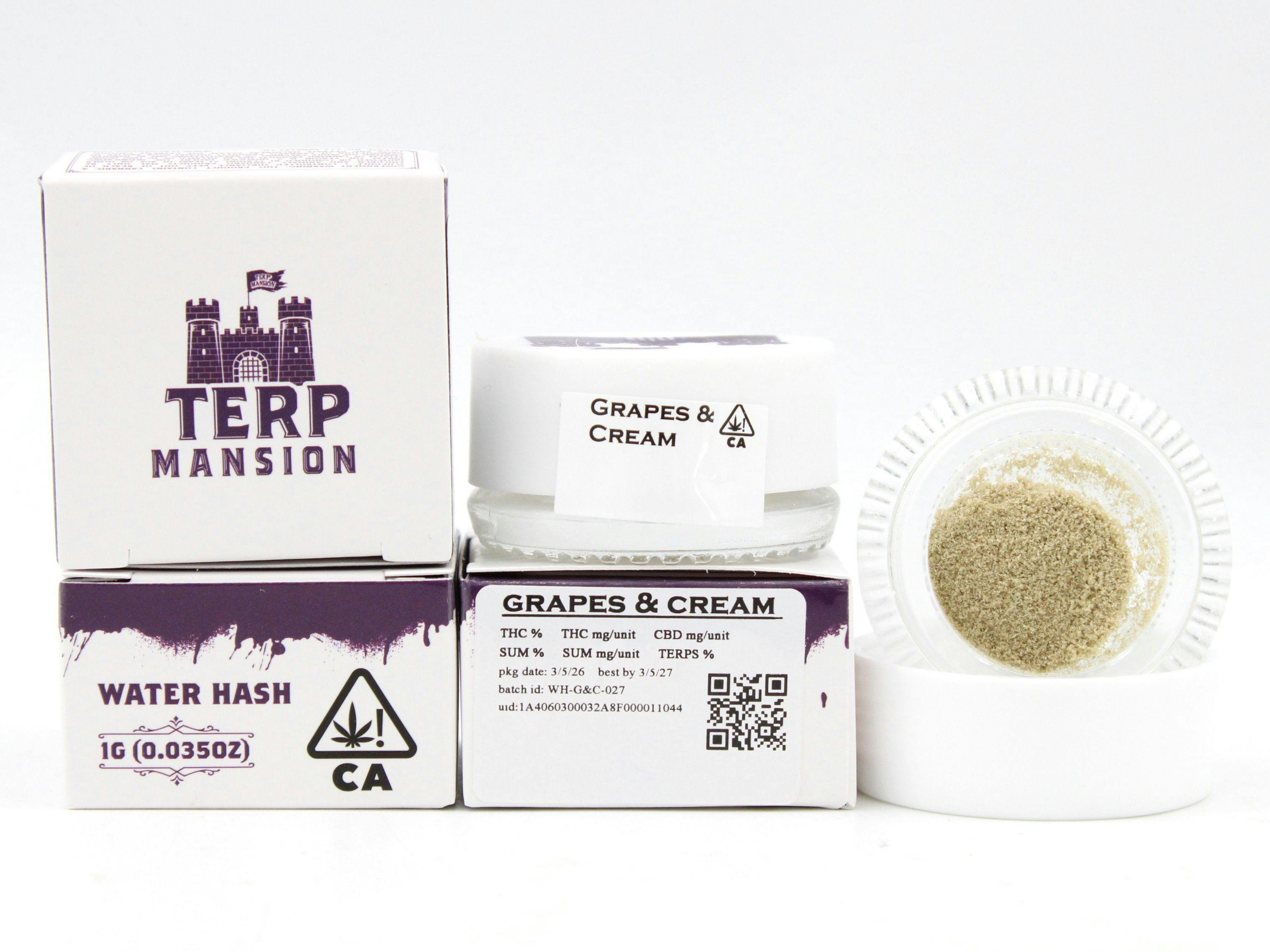 Terp Mansion - Grapes & Cream 1g Water Hash - 1