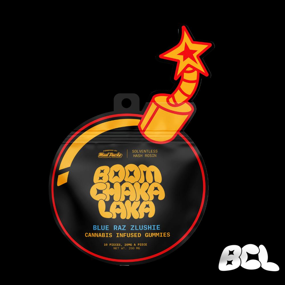 Boom Chaka Laka - Boom Chaka Laka | 200mg Hash Rosin Gummies - 10pk | Blue Raz Zlushie - 1