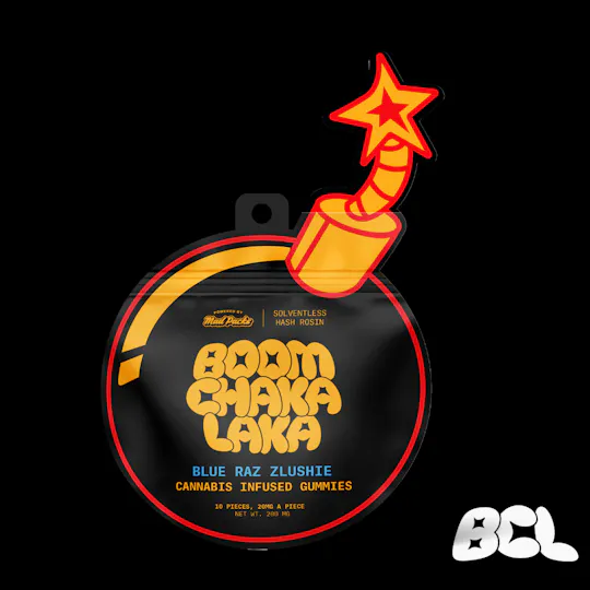 Boom Chaka Laka - Boom Chaka Laka | 200mg Hash Rosin Gummies - 10pk | Blue Raz Zlushie - 1