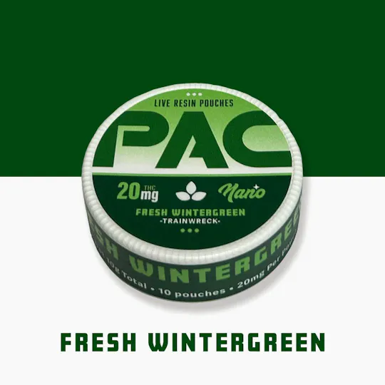 Pac Pouches - PAC | Fresh Wintergreen | Live Resin Edibles | 200mg | 10ct | 20mg/ea - 1