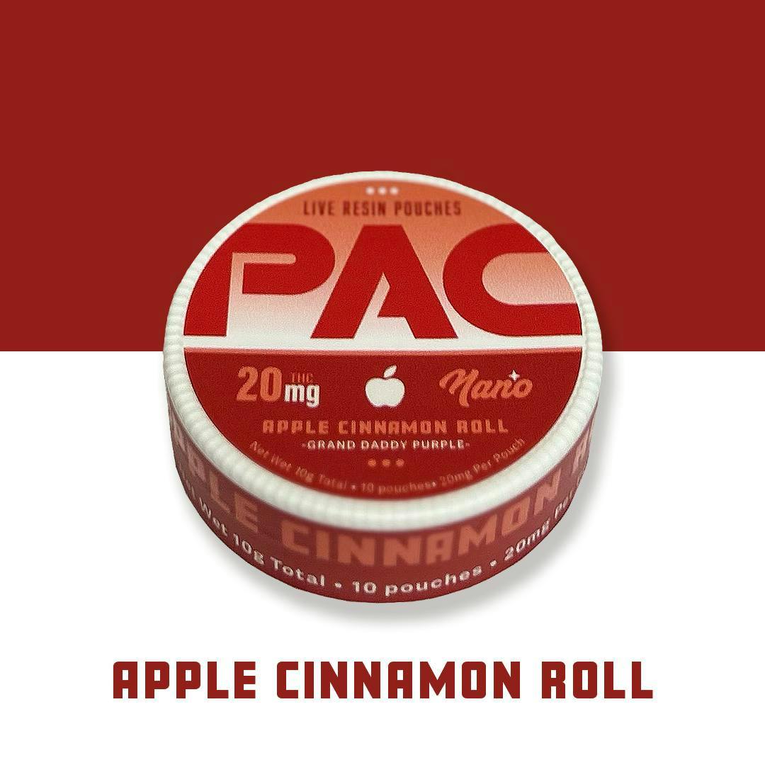 Pac Pouches - PAC | Apple Cinnamon Roll | Live Resin Edibles | 200mg | 10ct | 20mg/ea - 1