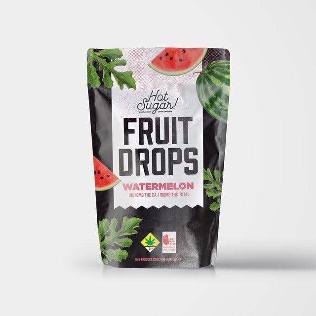 Hot Sugar! - Fruit Drops | Watermelon 1:1 Gummies | 100mg THC/CBD | 10ct | 10mg/e - 1