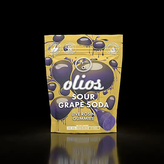 OLIO - Olio | Sour Grape Live Rosin Gummies | 100mg | 10ct | 10mg/ea - 1
