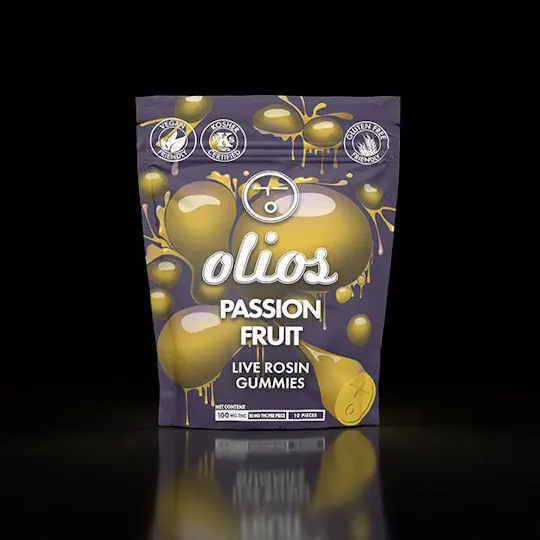 OLIO - Olio | Passion Fruit Live Rosin Gummies | 100mg | 10ct | 10mg/ea - 1