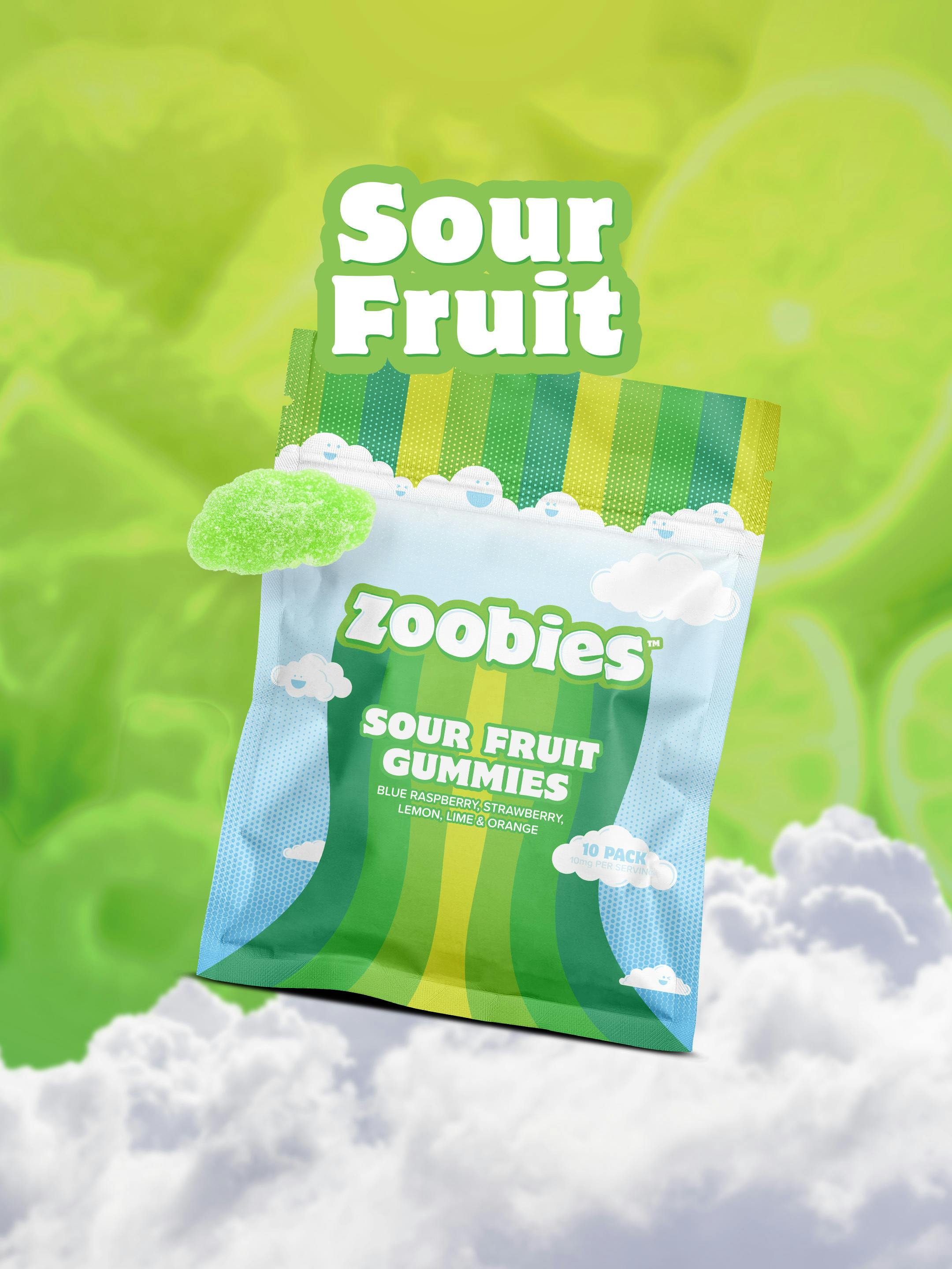 Zoobies - Zoobies | Sour Fruit | Indica Gummies | 100mg | 10ct | 10mg/ea - 1