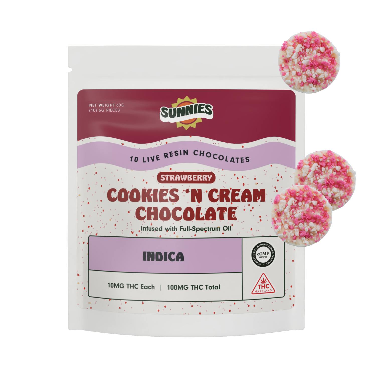 SunMed Growers - Strawberry Cookies 'N Cream Chocolate - Indica 100mg - 1