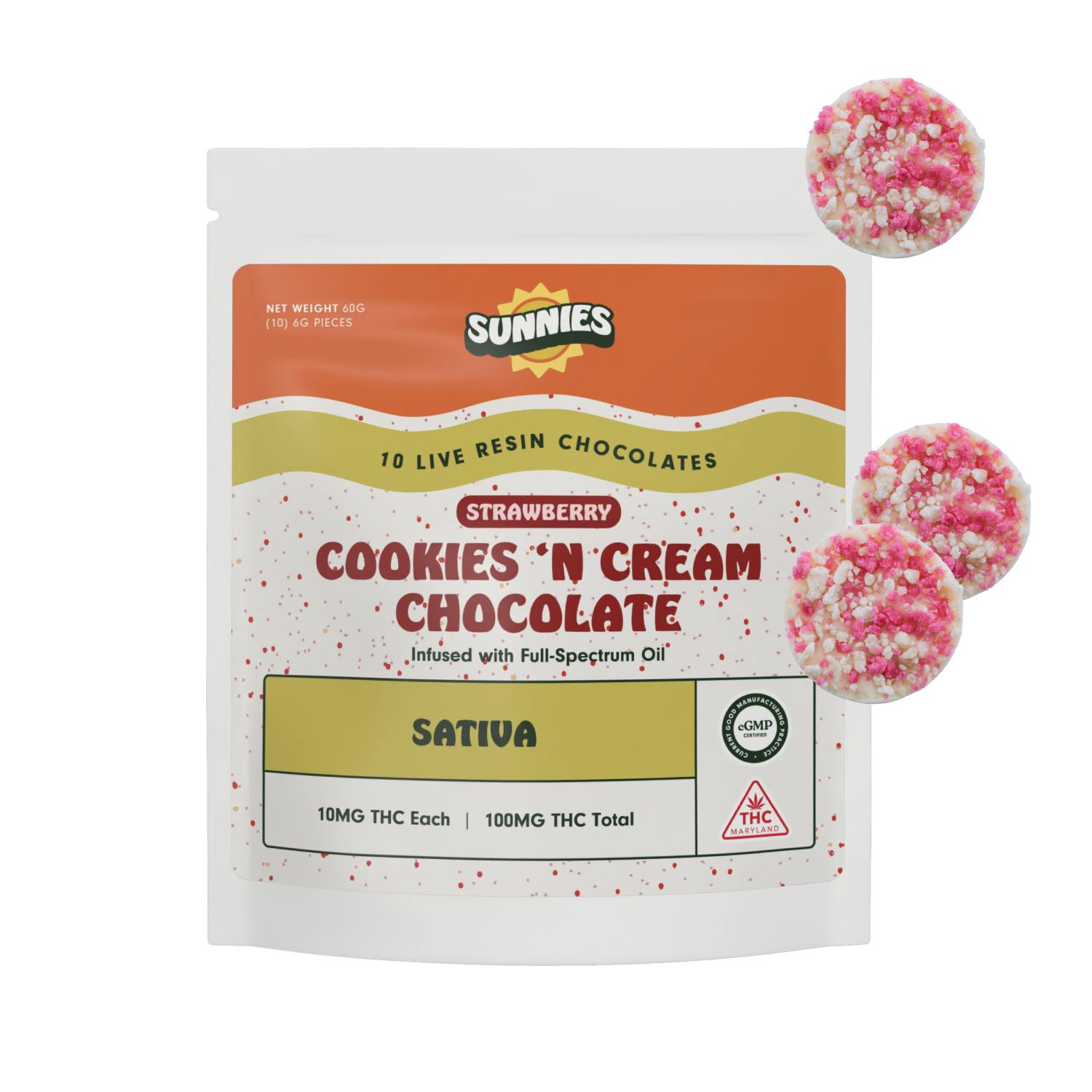 SunMed Growers - Strawberry Cookies 'N Cream Chocolate - Sativa 100mg - 1