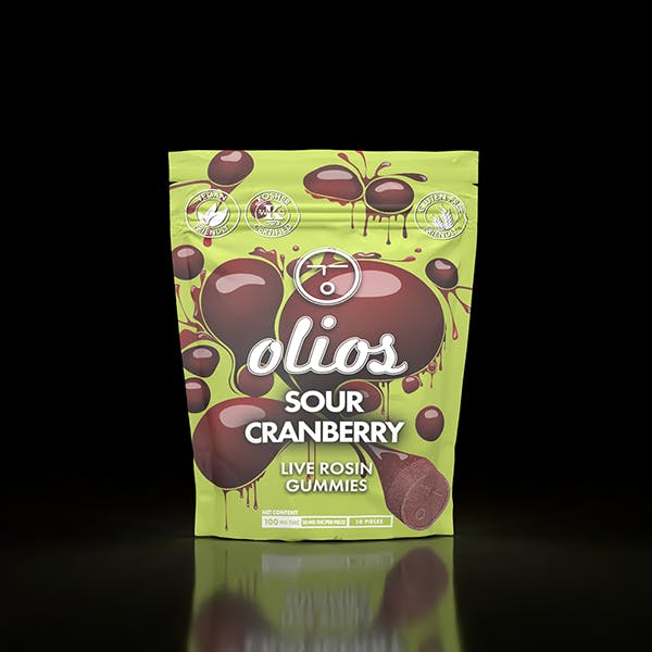 OLIO - Olio | Sour Cranberry Live Rosin Gummies | 100mg | 10ct | 10mg/ea - 1