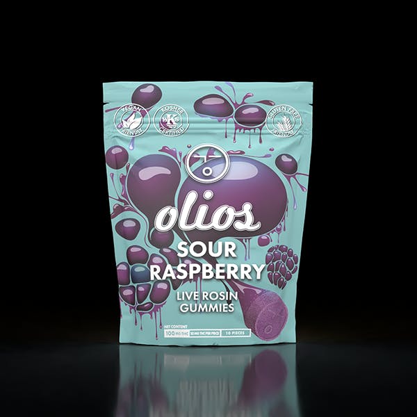 OLIO - Olio | Sour Raspberry Live Rosin Gummies | 100mg | 10ct | 10mg/ea - 1