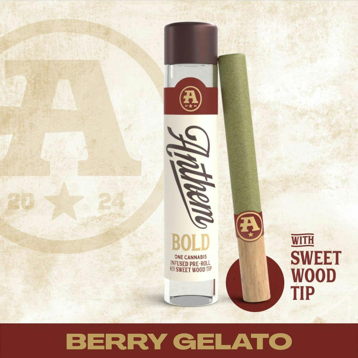 Anthem - Bold Wood Tip Infused Berry Gelato Pre-Roll 1g - 1
