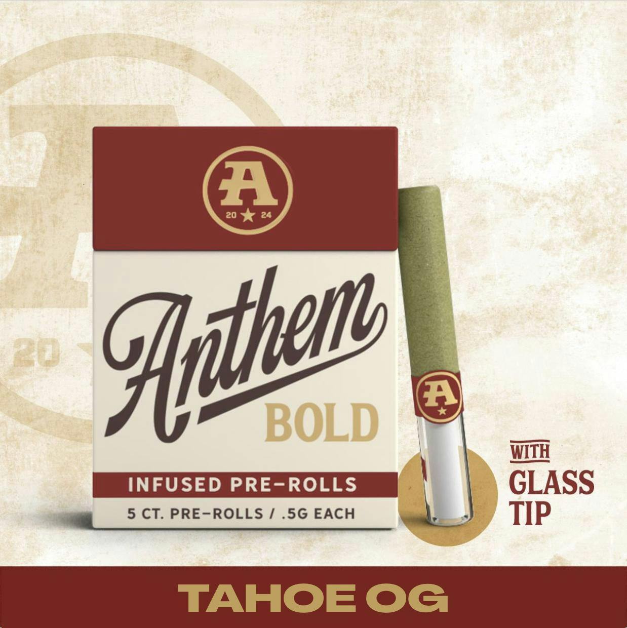 Anthem - Bold Glass Tip Infused Tahoe OG Pre-Roll Pack 2.5g (0.5g ea | 5-pack) - 1