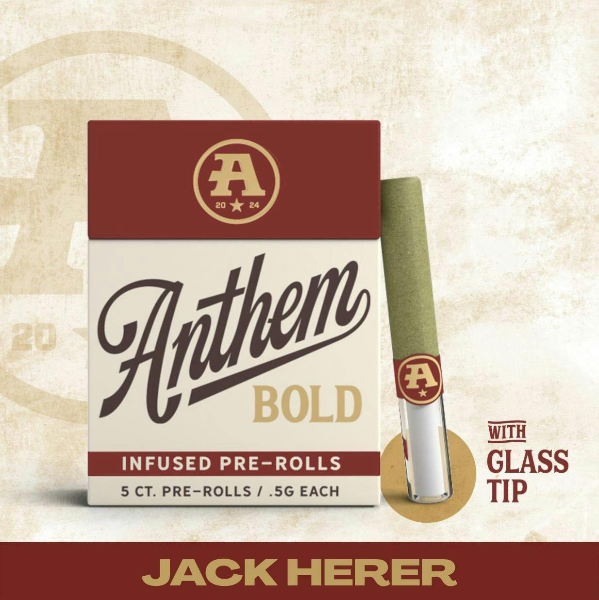 Anthem - Bold Glass Tip Infused Jack Herer Pre-Roll Pack 2.5g (0.5g ea | 5-pack) - 1