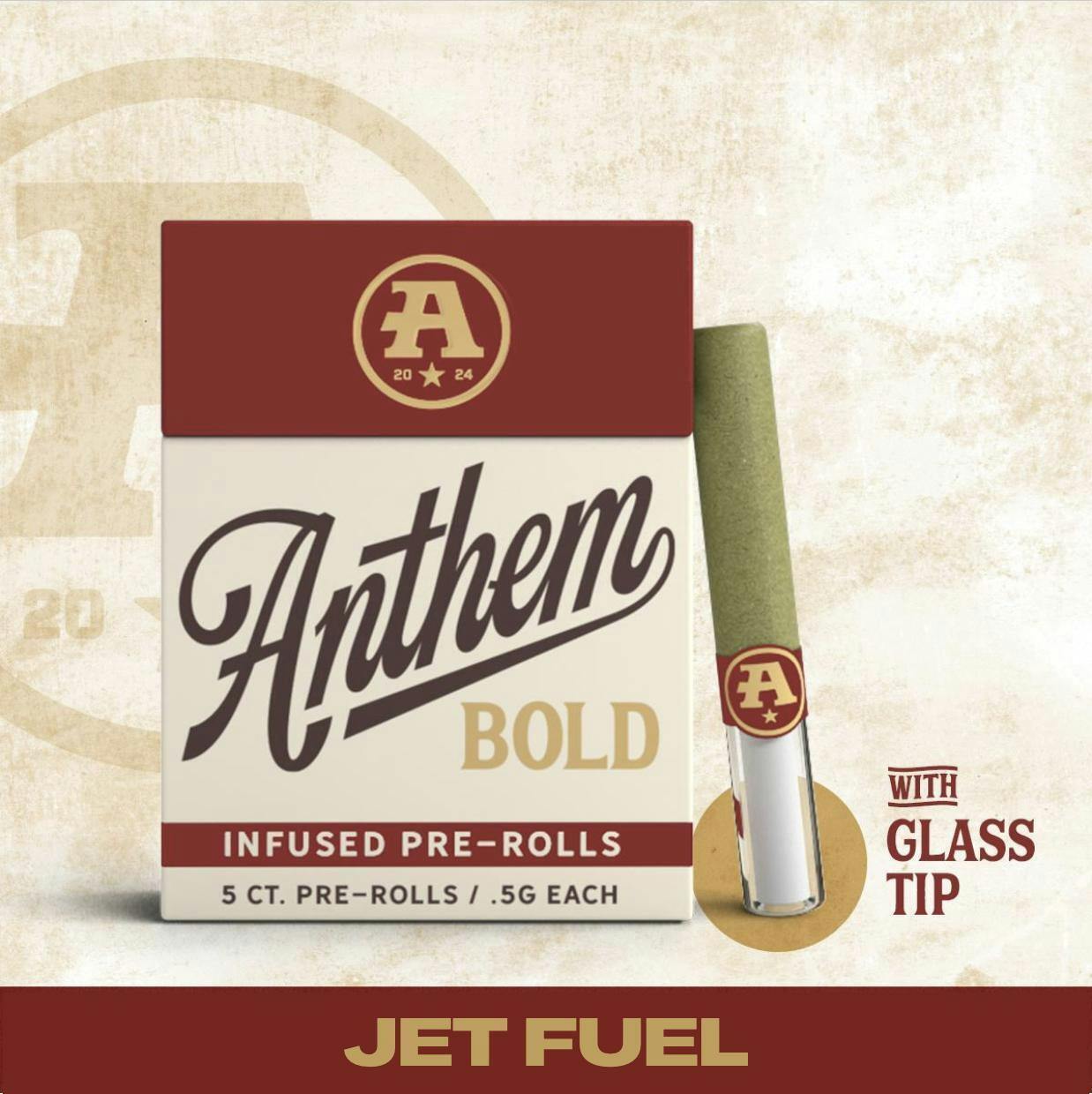 Anthem - Bold Glass Tip Infused Jet Fuel Pre-Roll Pack 2.5g (0.5g ea | 5-pack) - 1