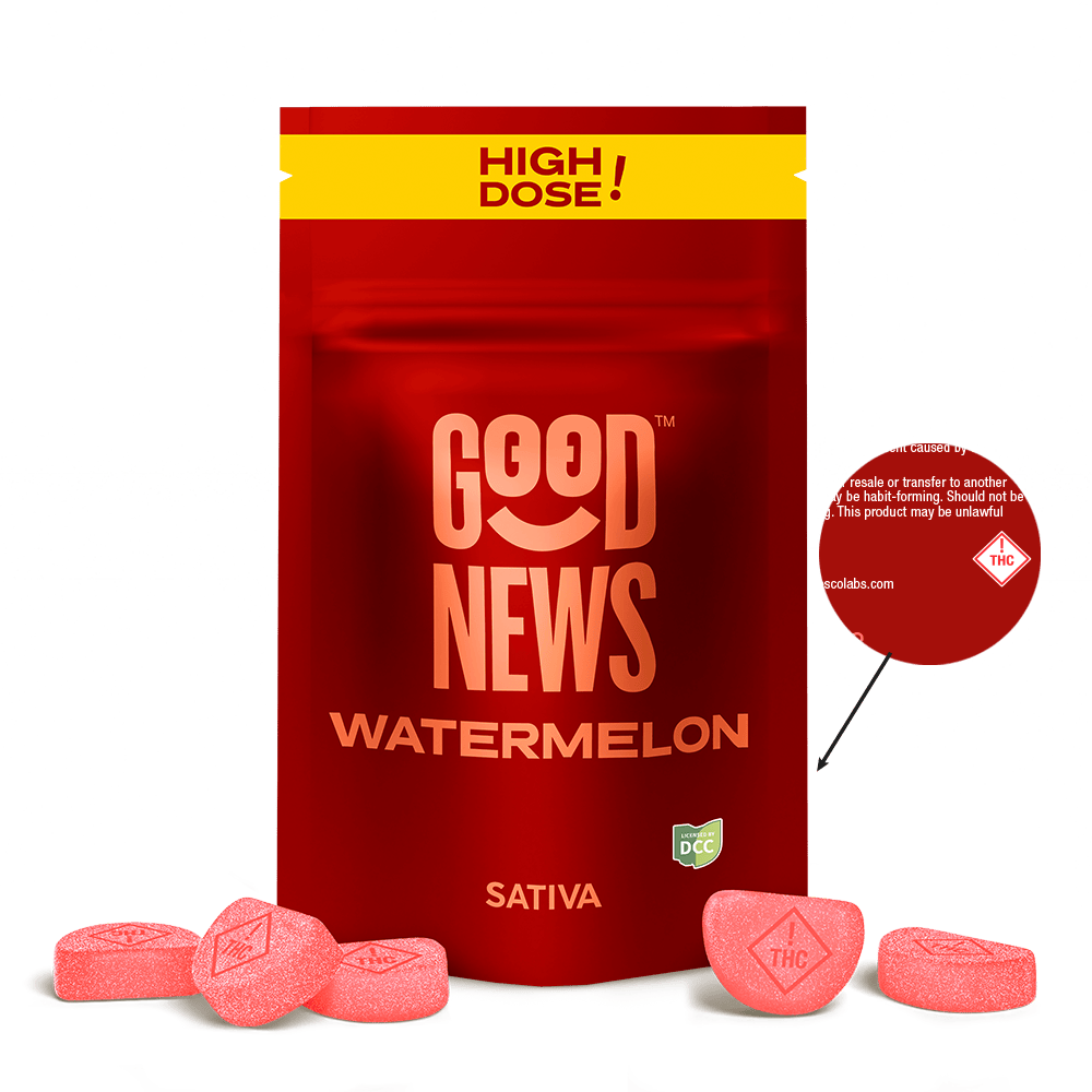 Good News - Watermelon Gummies | 550mg | 10ct | 55mg/ea - 1
